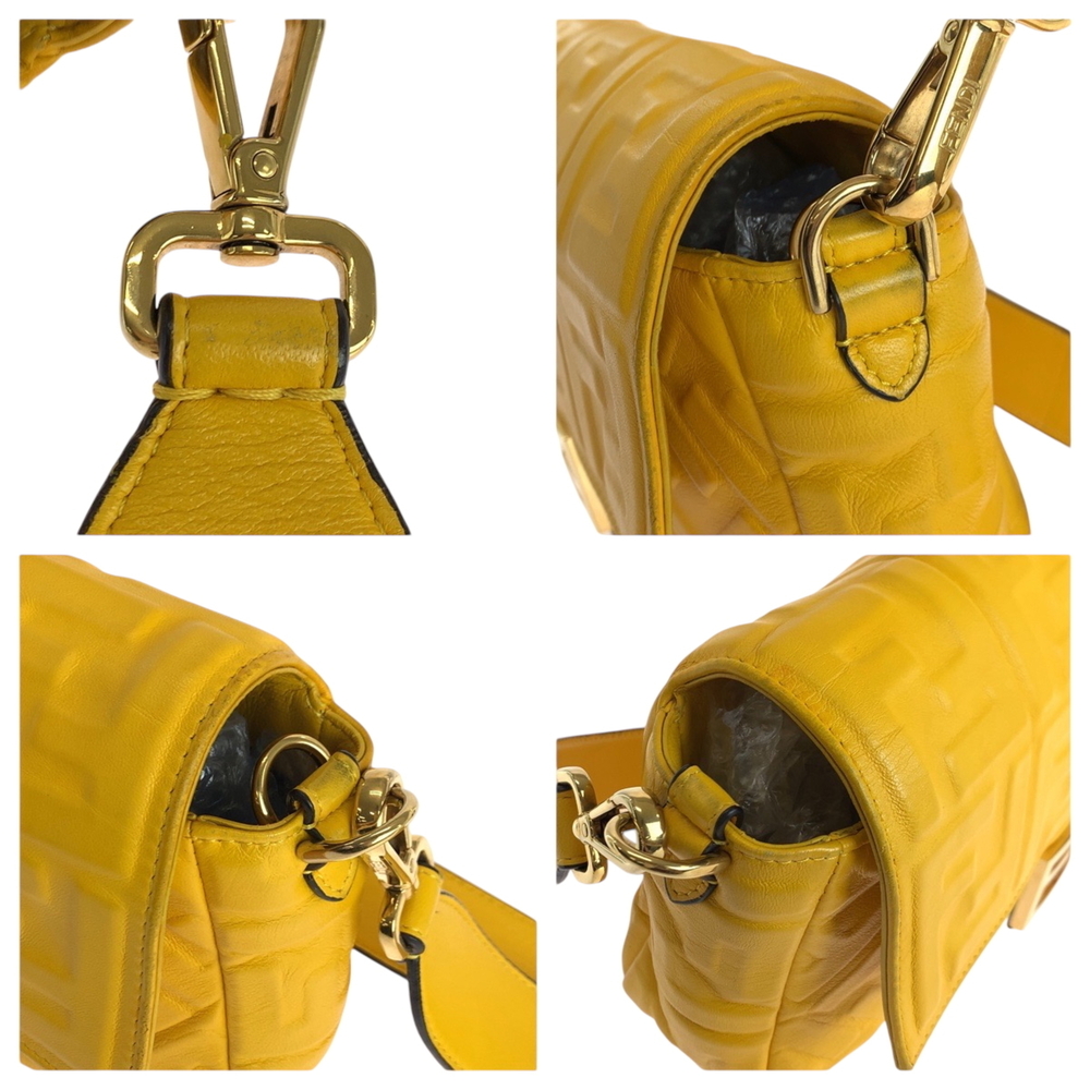 FENDI Zucca Mamma Bucket Yellow Leather Shoulder Bag Messenger 8BR600 (Yellow... - Picture 5 of 10